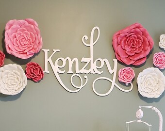 Wooden Name Sign for Nursery - Painted Wood Name or Word Wall Hanging - Custom Name Decor - Nursery Name Personalized Above Crib Sign