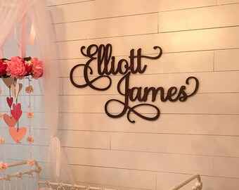 Custom Name Sign, First & Middle Name Sign, Backdrop Sign, Photo Prop Sign, Childrens Name Sign, Nursery Decor, Personalized Name Decor