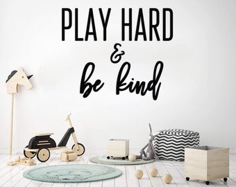 PLAY HARD & be kind Wall Letters for Playroom | Den | Kid's Room | Big Letters | Game Room | Quotes | Personalized Decor | Big Wall Decor