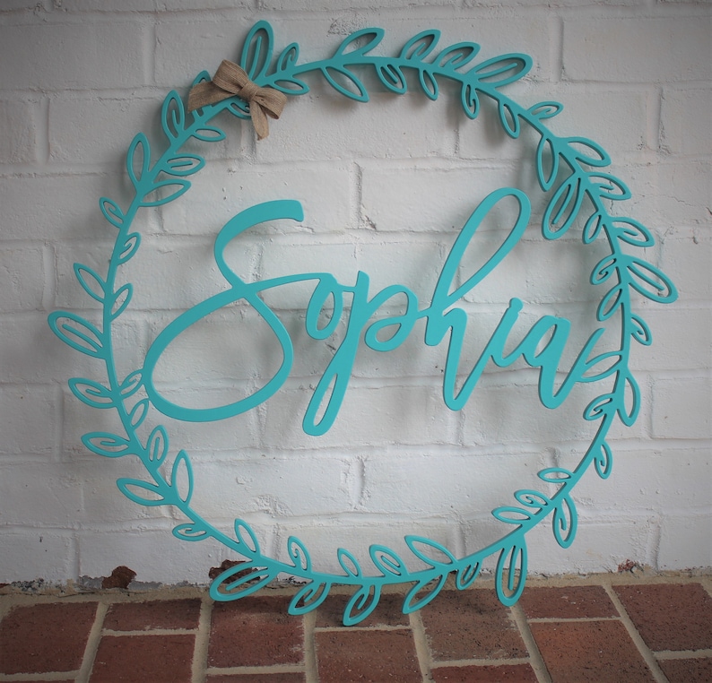 Custom Round Name Sign Wall Hanging Baby Room Name Decor Etsy