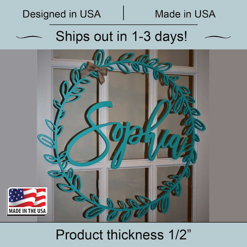 Custom Round Name Sign Wall Hanging Baby Room Name Decor Etsy