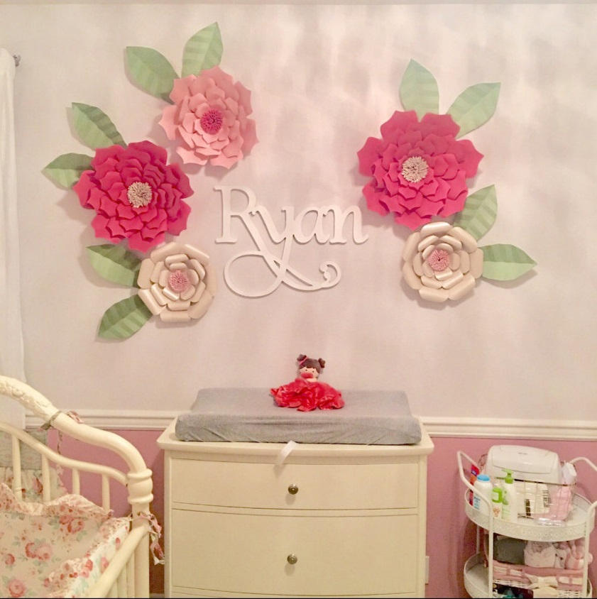 Wooden Name Wall Hanging Wall Letters Baby Girl Nursery Etsy