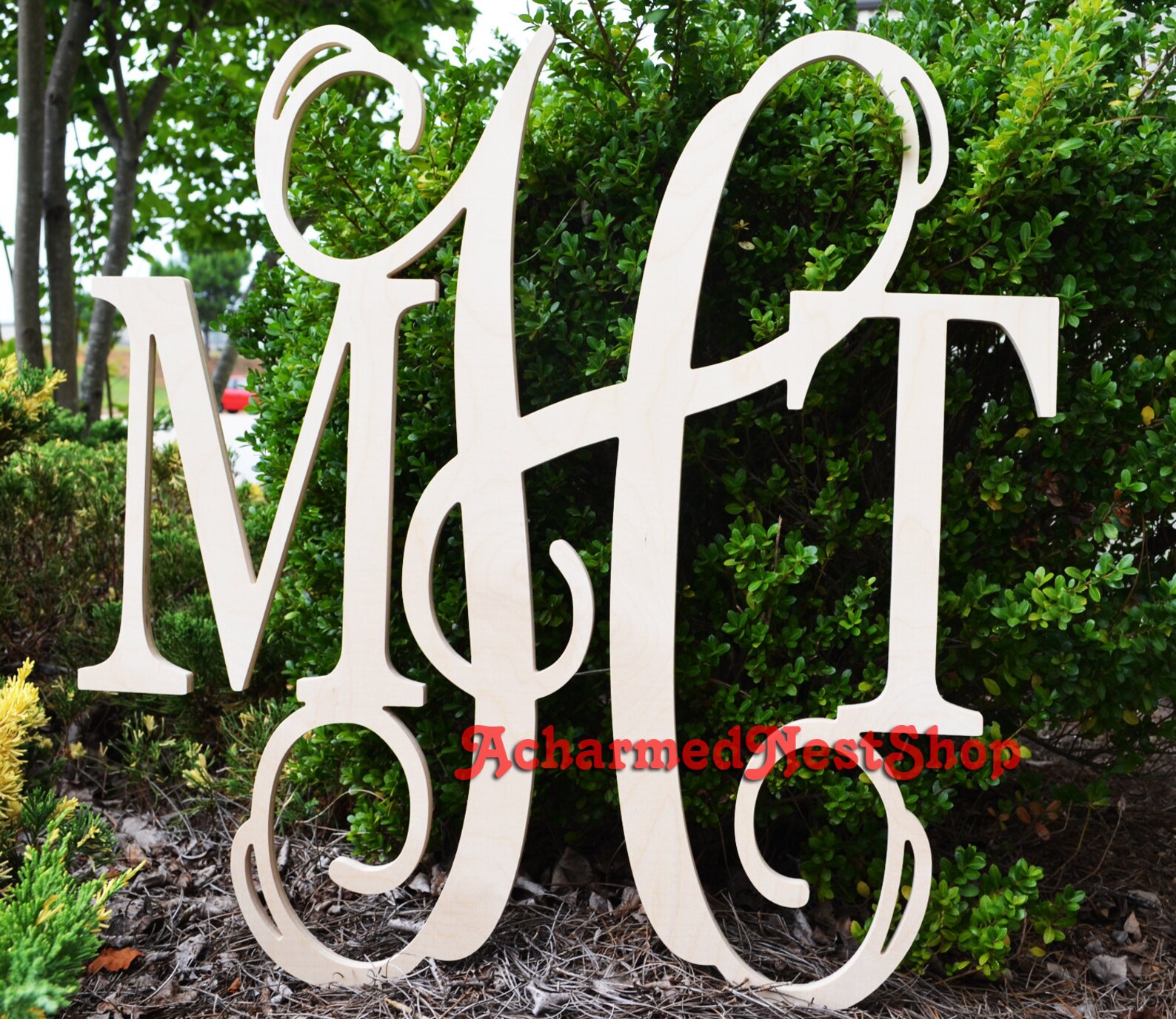 Painted Wooden Monogram Wall Hanging Monogram nursery Etsy