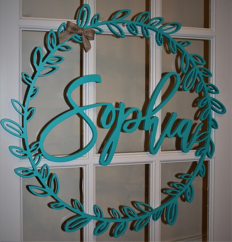 Custom Round Name Sign Wall Hanging Baby Room Name Decor Etsy