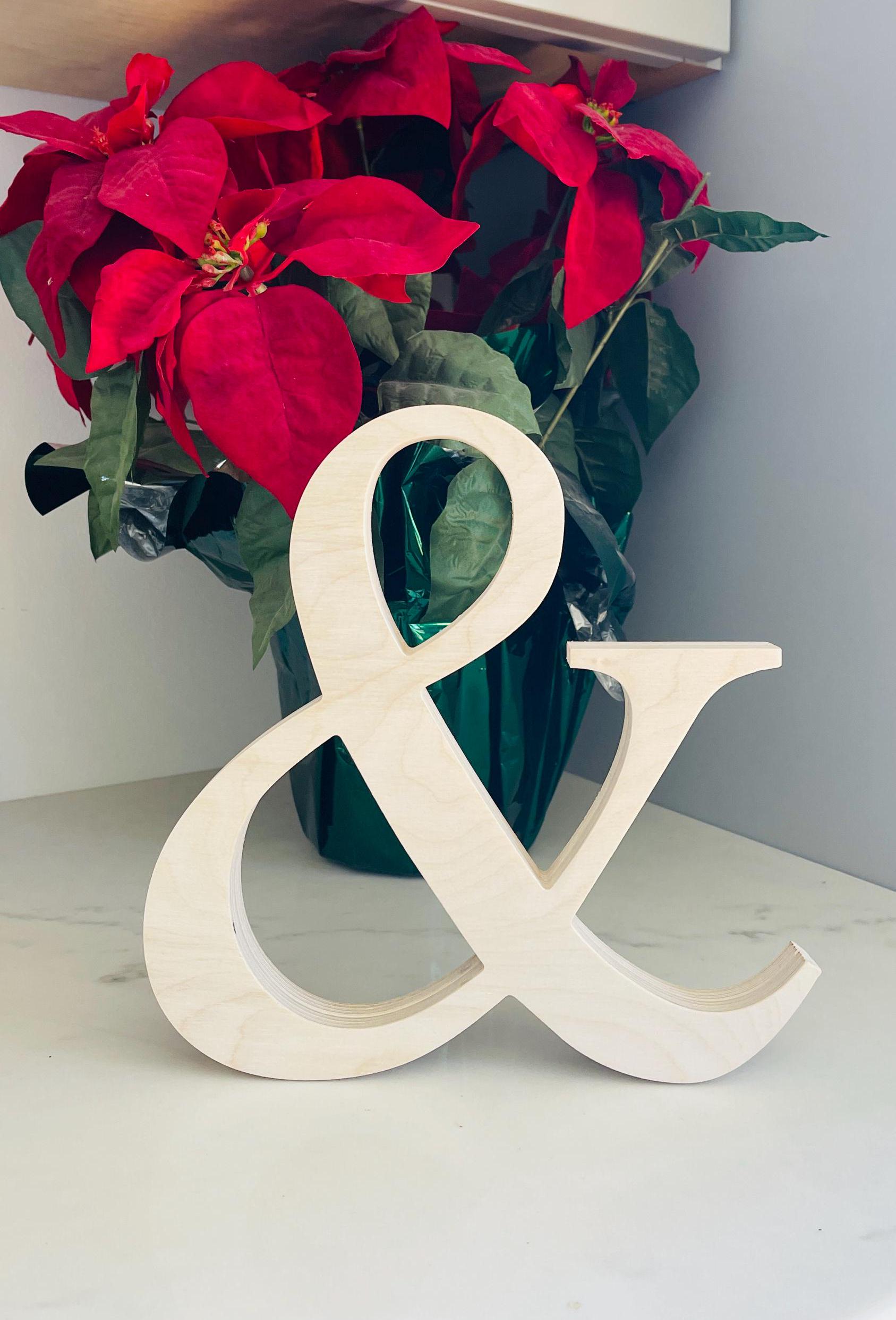 Freestanding Wooden Ampersand sign, And sign Wedding Decor Photography, Engagement Party Photography prop, Anniversary Decor