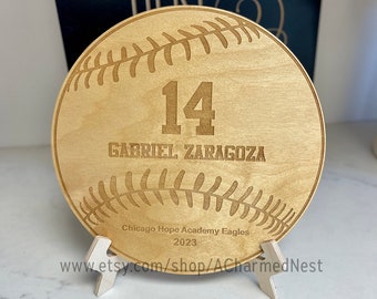 Wood Baseball Plaques Engraved  - Coach&#39;s Baseball/Softball Plaque - Personalized Graduation Gift Baseball Players