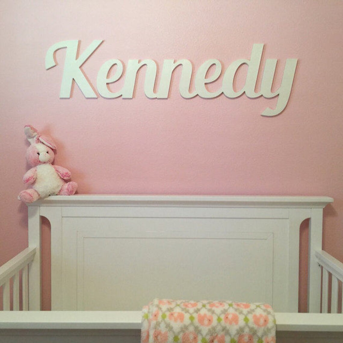 Wall Name Painted Wooden Word Script Name Wall Hanging Etsy