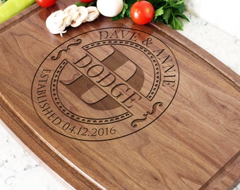 Custom Cutting Board - Personalized Cutting Board - Walnut Cutting Board - Monogram Cutting Board - Monogram Home Decor - Wedding Gift