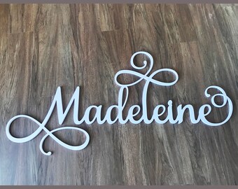 Custom Name Sign - Wooden Name - Baby Nursery Decor - Dorm Room Wall Hanging - Custom Name Wall Decor - Painted Wooden Name - Madeleine Name