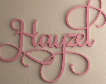 Large Custom wood name sign 6" to 48" wide, nursery sign, over crib sign, nursery letters, family name sign, nursery decor, instant preview