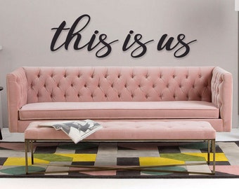 This Is Us Cut out Wood Words, Word Cutouts, This is us Sign Family room decor, Wall Decor, Dining room decor