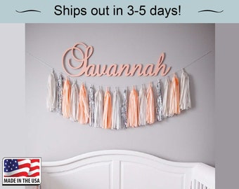Custom Wooden Name Sign, Nursery Decor, Letters for Nursery, Wall hanging Name, Wooden Name Cut Out, Large Wooden Name 11/12 inches tall