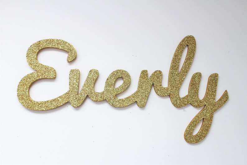 Gold Name Sign Large Personalized nursery name baby name door | Etsy