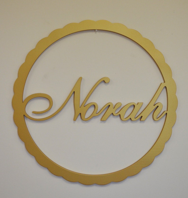Round Name Sign Nursery Decor Round Name Above Crib Sign Etsy