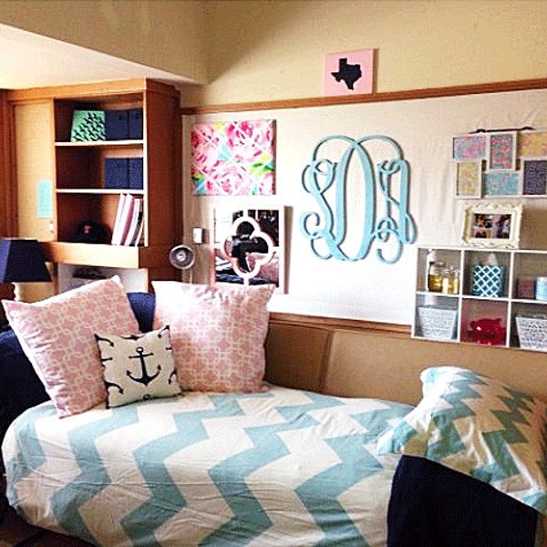 Dorm Room Decor // Wooden Monogram Wall Hanging // Dorm Room Ideas // Personalized Gift // Monogrammed Wall Decor // Wall Art Wooden Letters