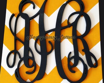 Painted Wooden Monogram - Wooden Initials - Wedding Gift - Housewarming Gift - Personalized Gift - Nursery Monogram - Monogram Wall Hanging