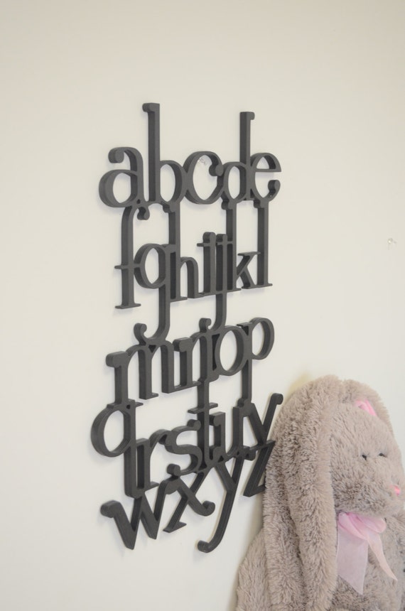 Wall Hangings Wooden letters connected Full set ABC Sign Wooden Wall
