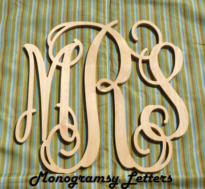 Monogram Wall Hanging Wooden Monogram Sign Nursery Decor Etsy