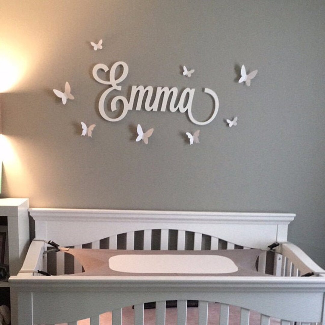 Nursery Name Sign Above Crib Decor Name Wall Hanging Custom Name Cutout