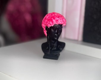 Mini figurine black and hot pink 2”