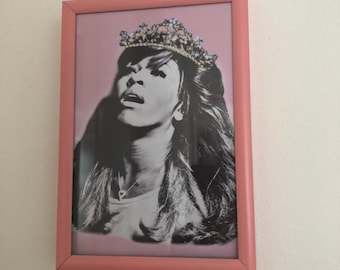 Tina Turner tiara pink print 6x4"