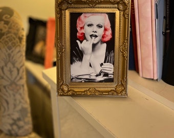 Jean Harlow with pink hair in her boudoir print 6x4"