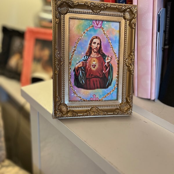 Kitsch colour Jesus Christ print 6x4”