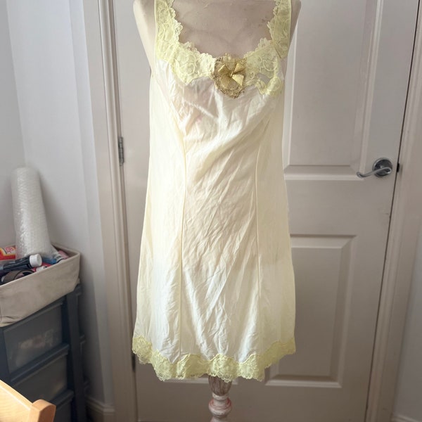 Vintage gelb-gold Slip Dress 16