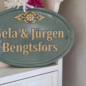 House Name Plaque Sage Green & Gold - Etsy Ireland