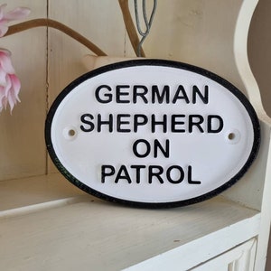 German shepherd on patrol