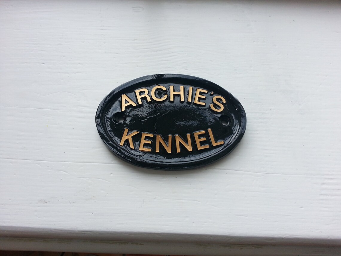 Personalised Dog House name Any Name Kennel Plaque Etsy