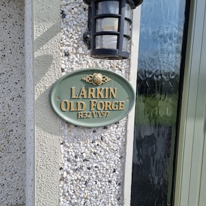 House Name Plaque Sage Green & Gold - Etsy Ireland
