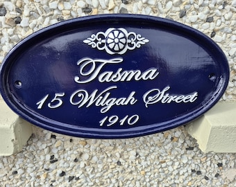 Dirección/Número de casa - Azul antiguo