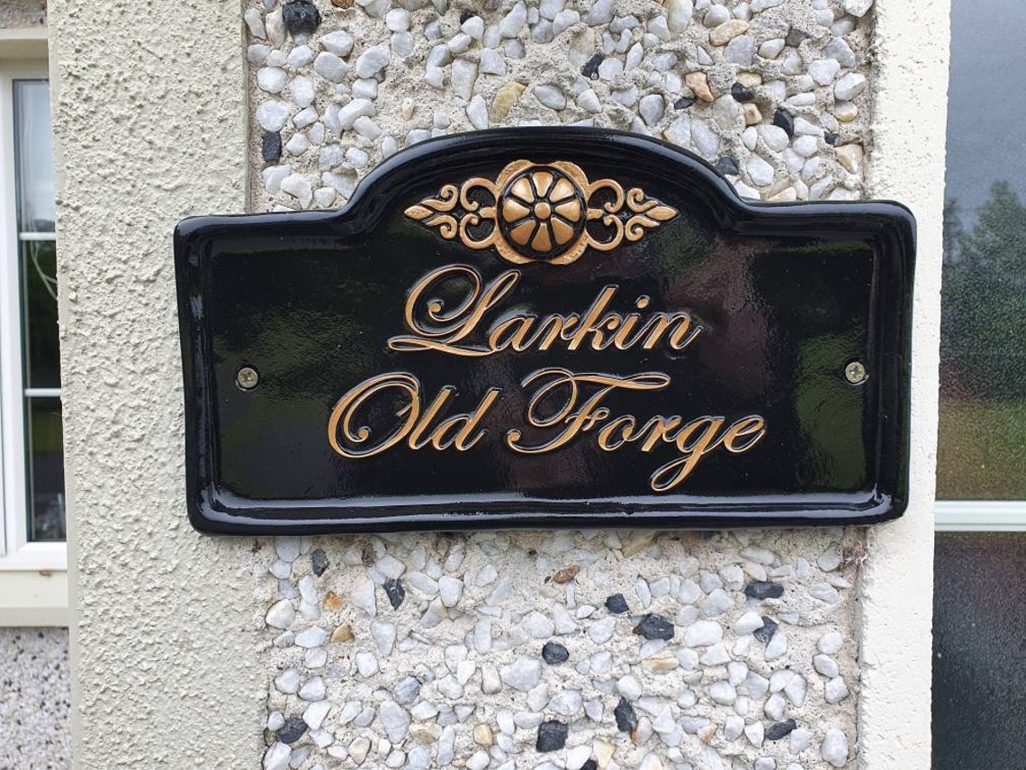 House Name Plaque script Style Etsy