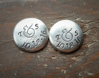 Love Token - Wedding Favor - Wedding Token - Pocket Token - Wedding Date Coin- Handstamped Pocket Coin