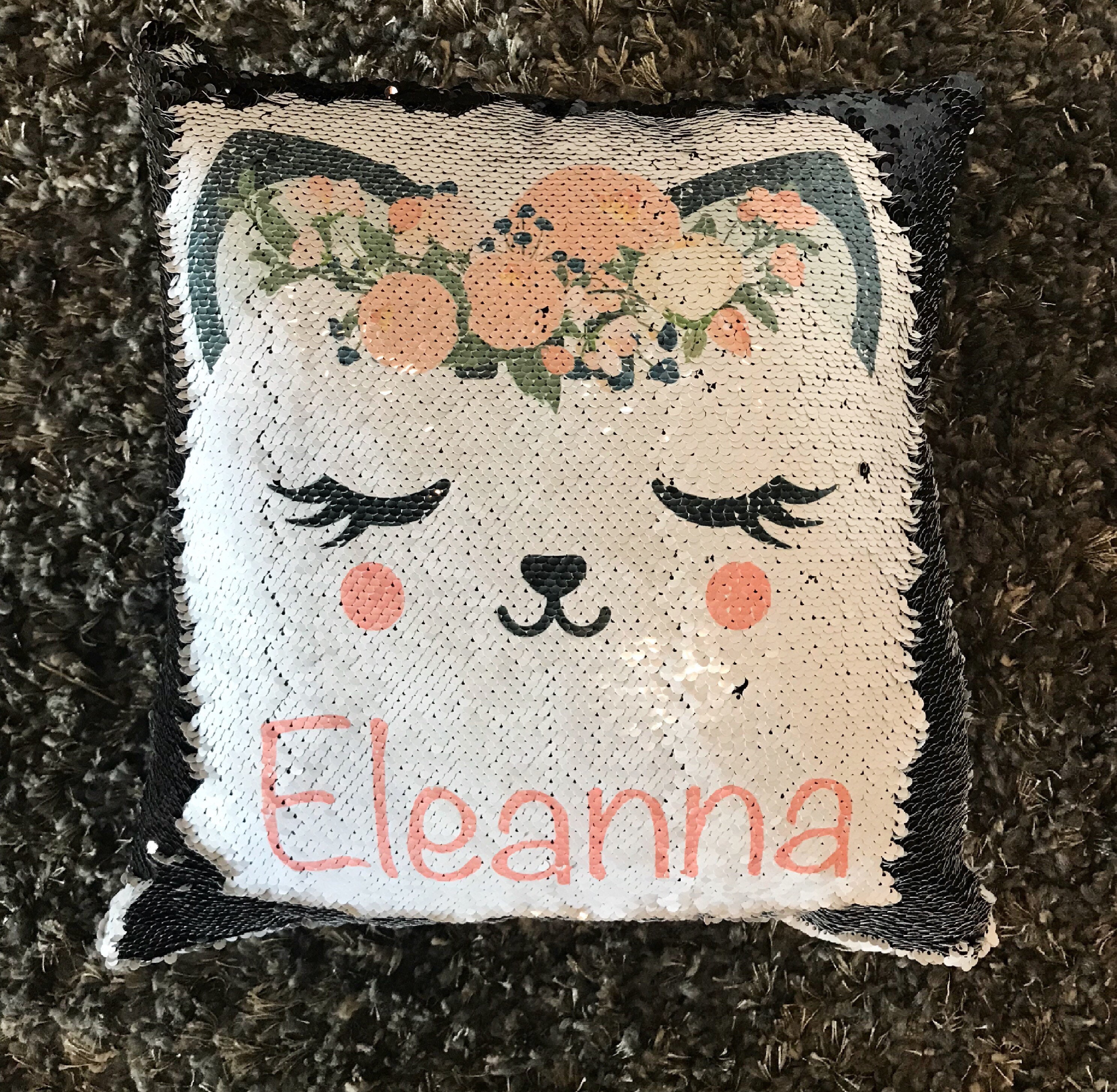 Custom Name Pillow Sequin Pillow Mermaid Pillow Kids | Etsy