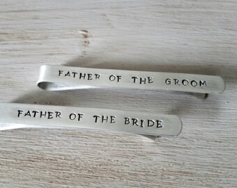 Father Of The Bride Tie Clip - Father Of The Groom Tie Clip - Personalized Tie Clip - Custom Tie Clip - Hidden Message Tie Clip