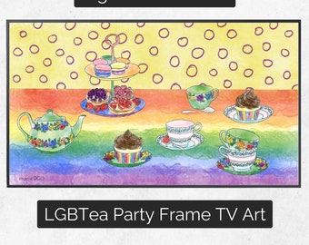 FRAME TV Art, Pride Gouache Flagge queere Kunst Samsung Frame TV Art, Regenbogenflaggen Digitaler Download Pride Art TV