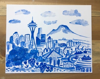 Seattle Skyline Illustration