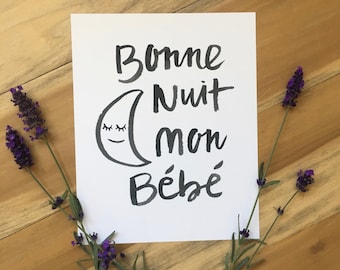 Bonne Nuit Mon Bebe - "Goodnight my Baby" Art Print