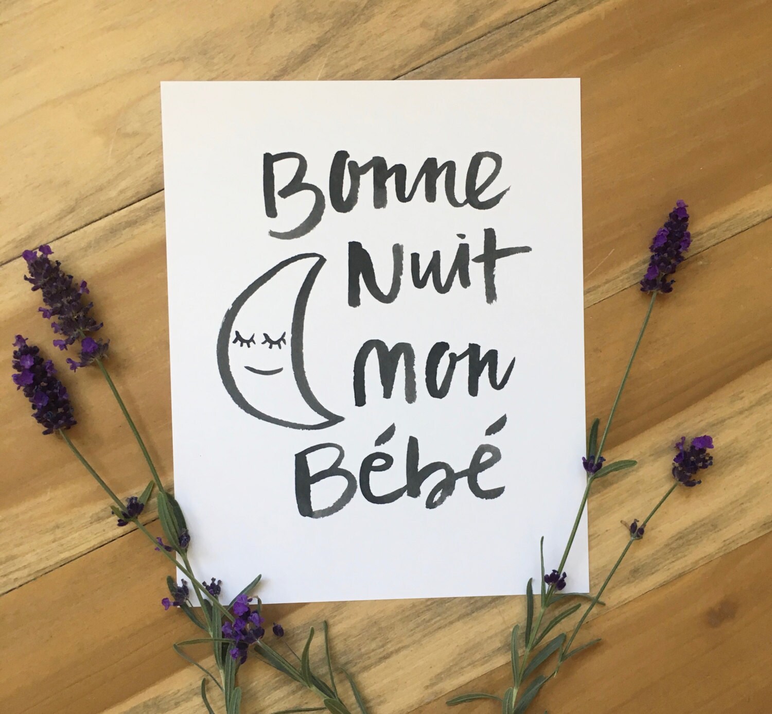 Bonne Nuit Mon Bebe Goodnight My Baby Art Print Etsy