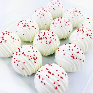 Southern Red Velvet Cake Truffles, Cake, Birthday, Shower, Wedding, Favor, Celebrate, Red