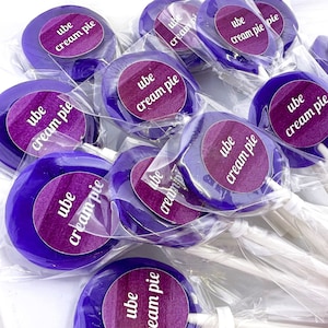 Ube Cream Pie Hard Candy Lollipops