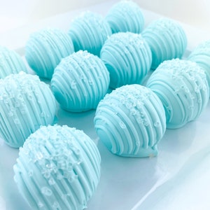 Sparkling Cake Truffles, Cake Bon Bons, Cake Pops, Baby Blue, Cake, Birthday, Shower, Wedding, Favor, Celebrate