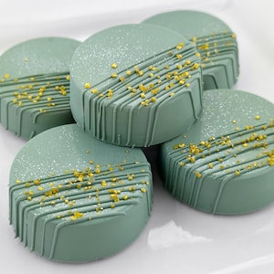 Chocolate Covered Oreos, Wedding, Favor, Party, Celebrate, Olive, Sage, Green
