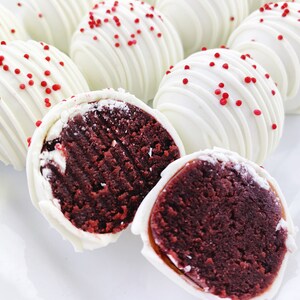 Southern Red Velvet Cake Truffles, Cake, Birthday, Shower, Wedding, Favor, Celebrate, Red image 4