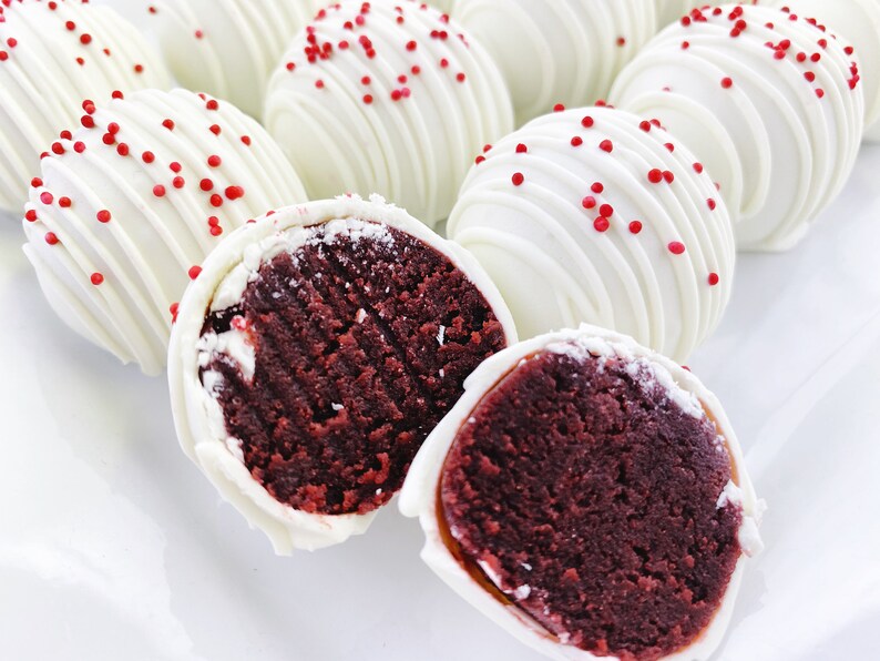 Southern Red Velvet Cake Truffles, Cake, Birthday, Shower, Wedding, Favor, Celebrate, Red image 4