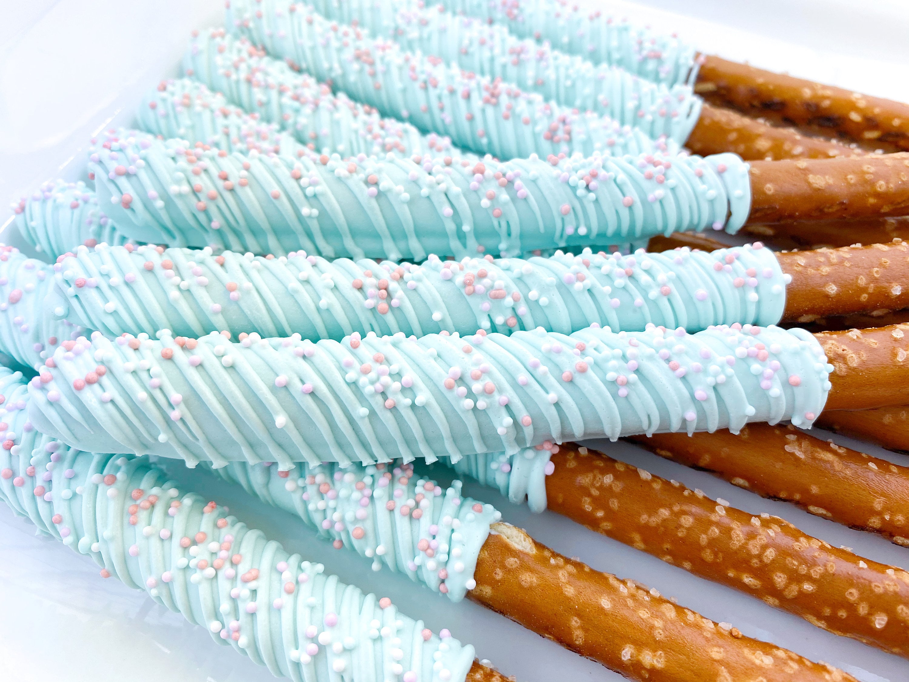 Blue Chocolate Covered Pretzels