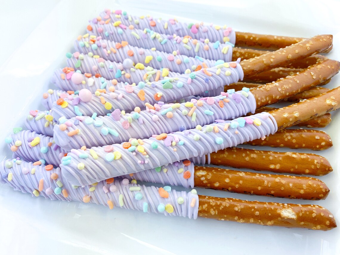 Chocolate Covered Pretzel Rods Lavender Pastel Dream Etsy