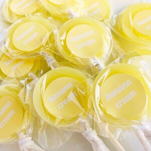 Banana Cream Pie Hard Candy Lollipops